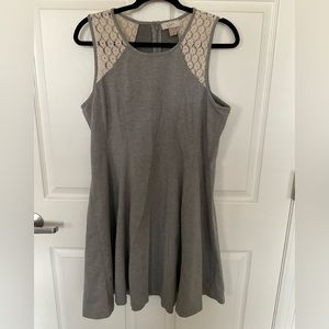 Loft Gray + Cream Sleeveless Dress, 14